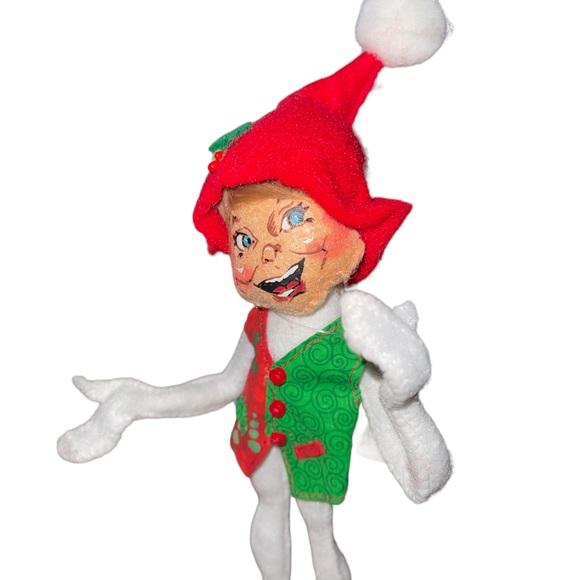 Annalee 9" Festive White Christmas Elf 2017 #500617 New Holiday Decoration Nwt - Picture 3 of 4